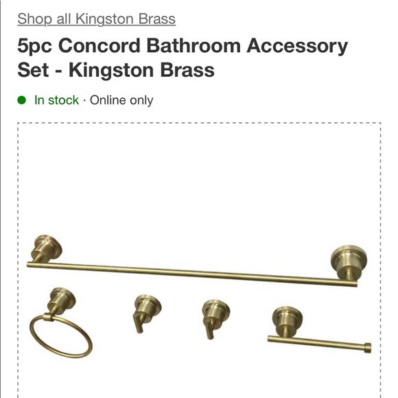 NWT 5pc Concord Bathroom Accessory Set - Kingston Brass
